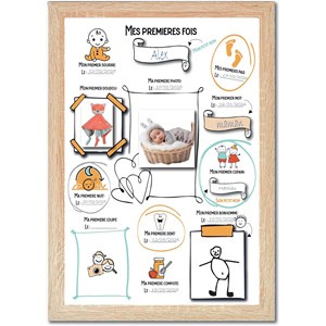 Affiche mes premières fois, format a3, poster souvenir naissance à remplir