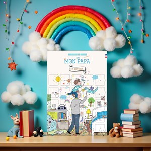 Calendrier à fenêtres 25 jours - garçon – 25 bêtises avec papa + chevalet