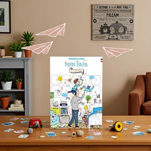Calendrier à fenêtres 25 jours - garçon – 25 bêtises avec papa + chevalet