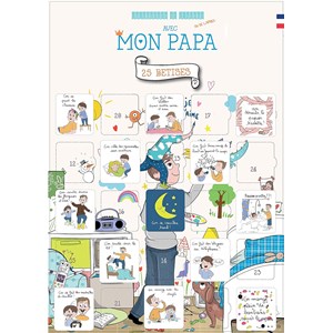 Calendrier à fenêtres 25 jours - garçon – 25 bêtises avec papa + chevalet
