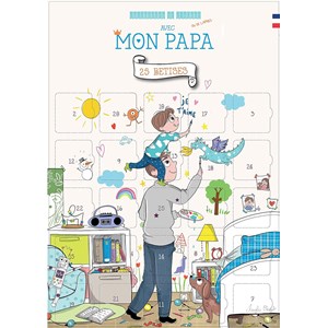 Calendrier à fenêtres 25 jours - garçon – 25 bêtises avec papa + chevalet