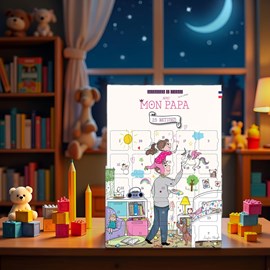 Calendrier à fenêtres 25 jours - fille – 25 bêtises avec papa + chevalet