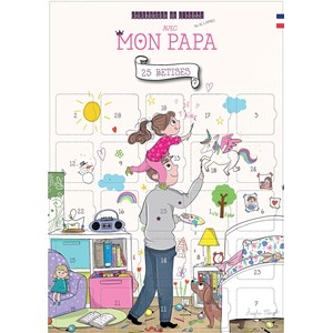 Calendrier à fenêtres 25 jours - fille – 25 bêtises avec papa + chevalet