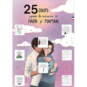 Pack 5 souvenirs jeunes et futurs parents, poster et calendrier à personnaliser
