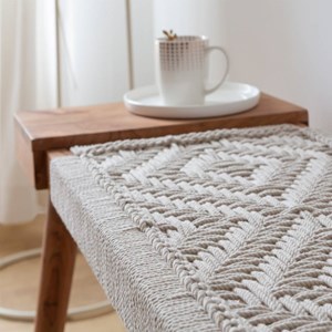 Banc en bois de manguier tissage