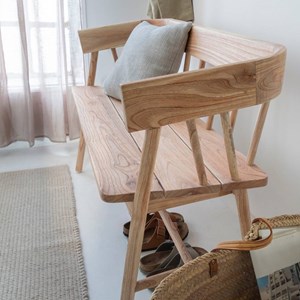 Banc bois de teck brut