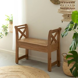 Petit banc en bois d'acacia isolde
