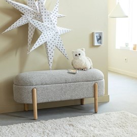 Banc gris clair en tissu