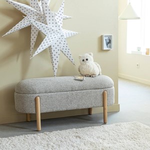 Banc gris clair en tissu