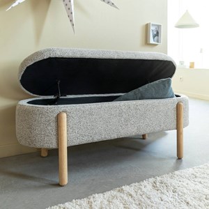 Banc gris clair en tissu