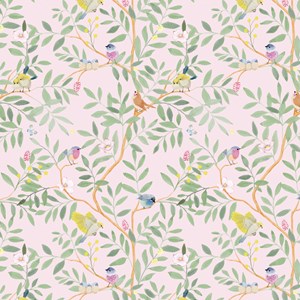 Papier peint intissé roseraie rose