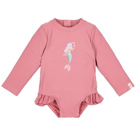Maillot de bain manches longues 1 pièce à volants dreamy pink (3-4 ans)