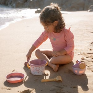 Maillot de bain manches longues 1 pièce à volants dreamy pink (3-4 ans)