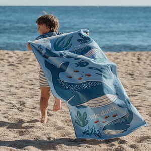 Serviette de plage ocean world blue (60 x 120 cm)