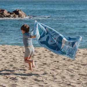 Serviette de plage ocean world blue (60 x 120 cm)