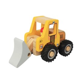 Camion bulldozer en bois jaune