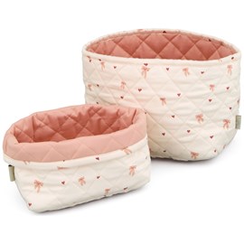 Lot de 2 paniers de rangement matelassés bows