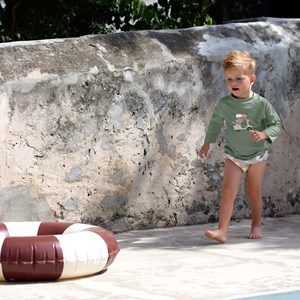 T-shirt anti-uv manches longues scooter et chien vert (2-3 ans)