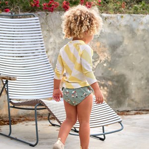 Maillot de bain anti-fuite rayures jaune (13-24 mois)