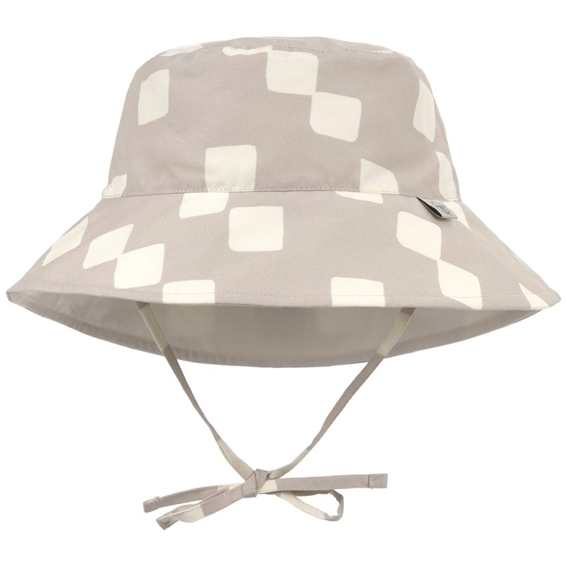 Chapeau réversible anti-uv motif damier stone et sel marin (3-6 mois)