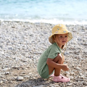 Chapeau réversible anti-uv bouée jaune pâle (3-6 mois)