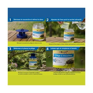 Piège à mouches avec dose de 20 grs d'at