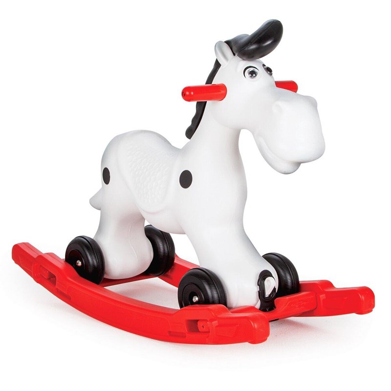 Cheval à bascule bob gallop blanc-rouge