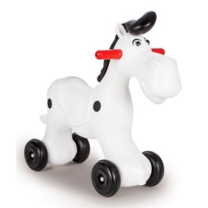 Cheval à bascule bob gallop blanc-rouge