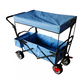 Chariot pliable avec toit bleu ab210