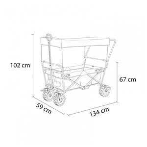 Chariot pliable avec toit bleu ab210