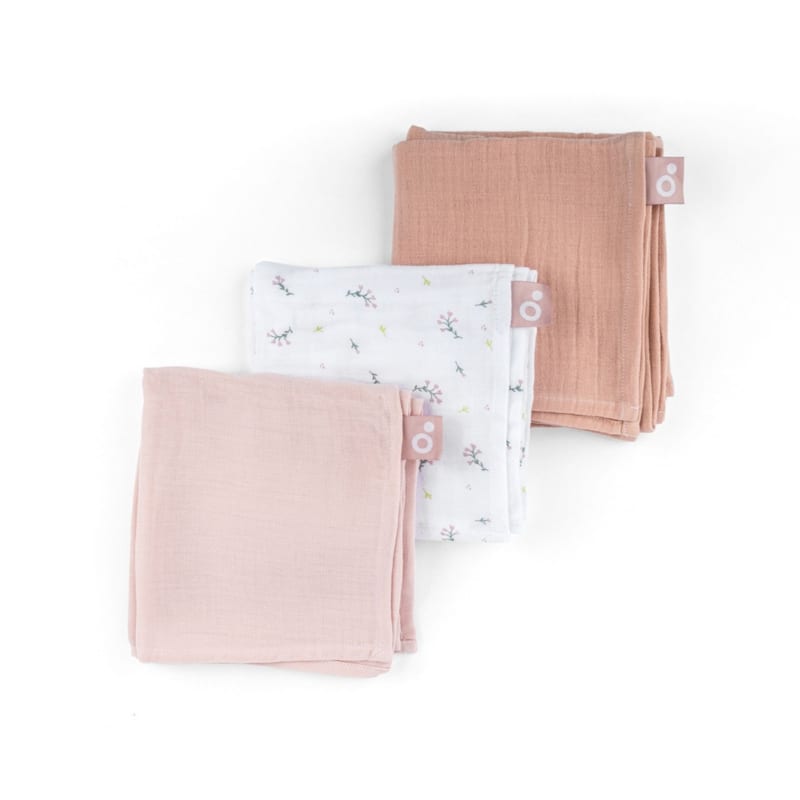 Lot de 3 langes lovely flower pink