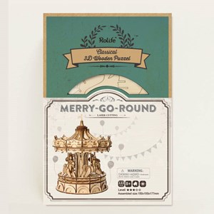 Puzzle 3d en bois carrousel