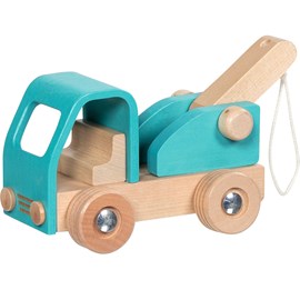Dépanneuse en bois bleue