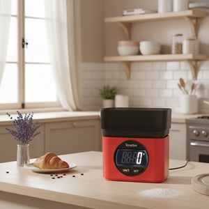 Ba22 rouge - blance de cuisine iconique, électronique avec bol