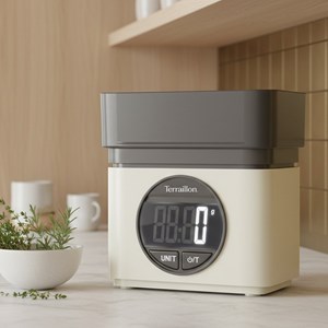 Ba22 crème - blance de cuisine iconique, électronique avec bol