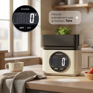 Ba22 crème - blance de cuisine iconique, électronique avec bol