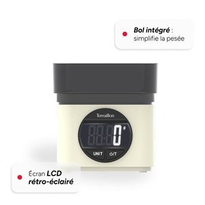 Ba22 crème - blance de cuisine iconique, électronique avec bol
