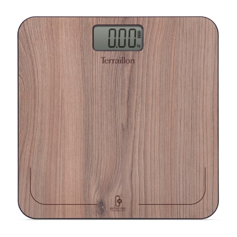 TERRAILLON Power free - p&egrave;se personne sans piles ni batterie effet noyer