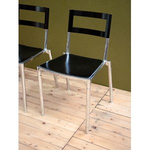 Nsemble de 4 chaises en bois et métal n°1397