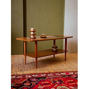 Table basse scandinave en teck et céramique n°840