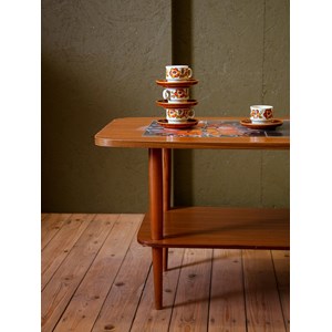 Table basse scandinave en teck et céramique n°840