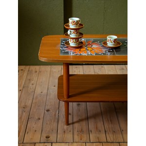 Table basse scandinave en teck et céramique n°840