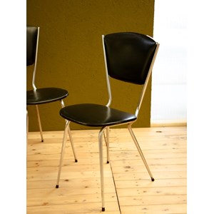 Ensemble de 4 chaises en simili cuir et métal n°1395