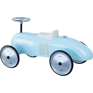 Porteur voiture vintage bleu tendre