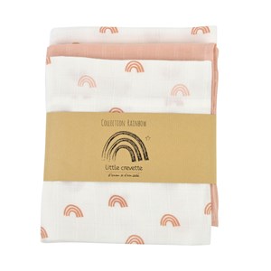 Lot de 3 langes coton bio rainbow