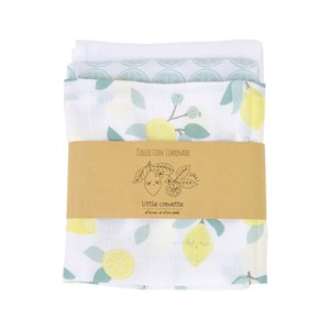 Lot de 3 langes coton bio limonade