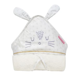 Cape de bain coton bio pompom