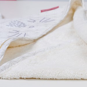 Cape de bain coton bio pompom