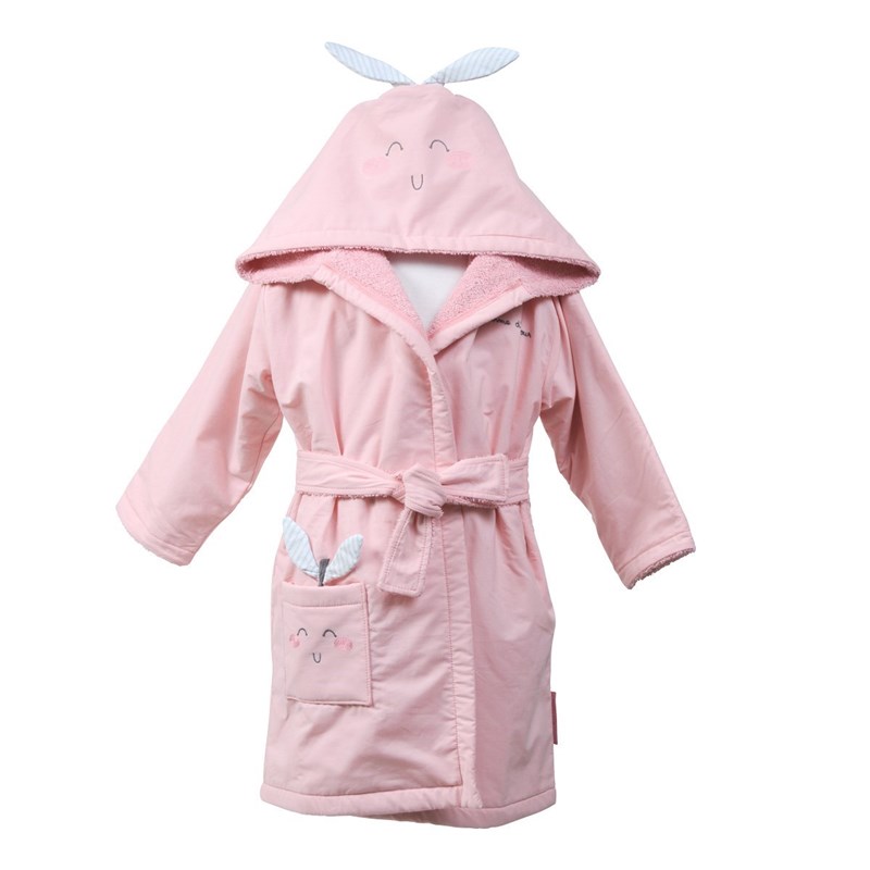 Little Crevette - Peignoir enfant 4-5 ans pomme d'amour