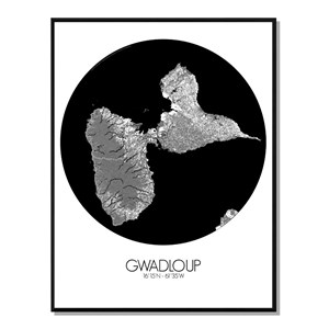 Guadeloupe carte ville city map rond